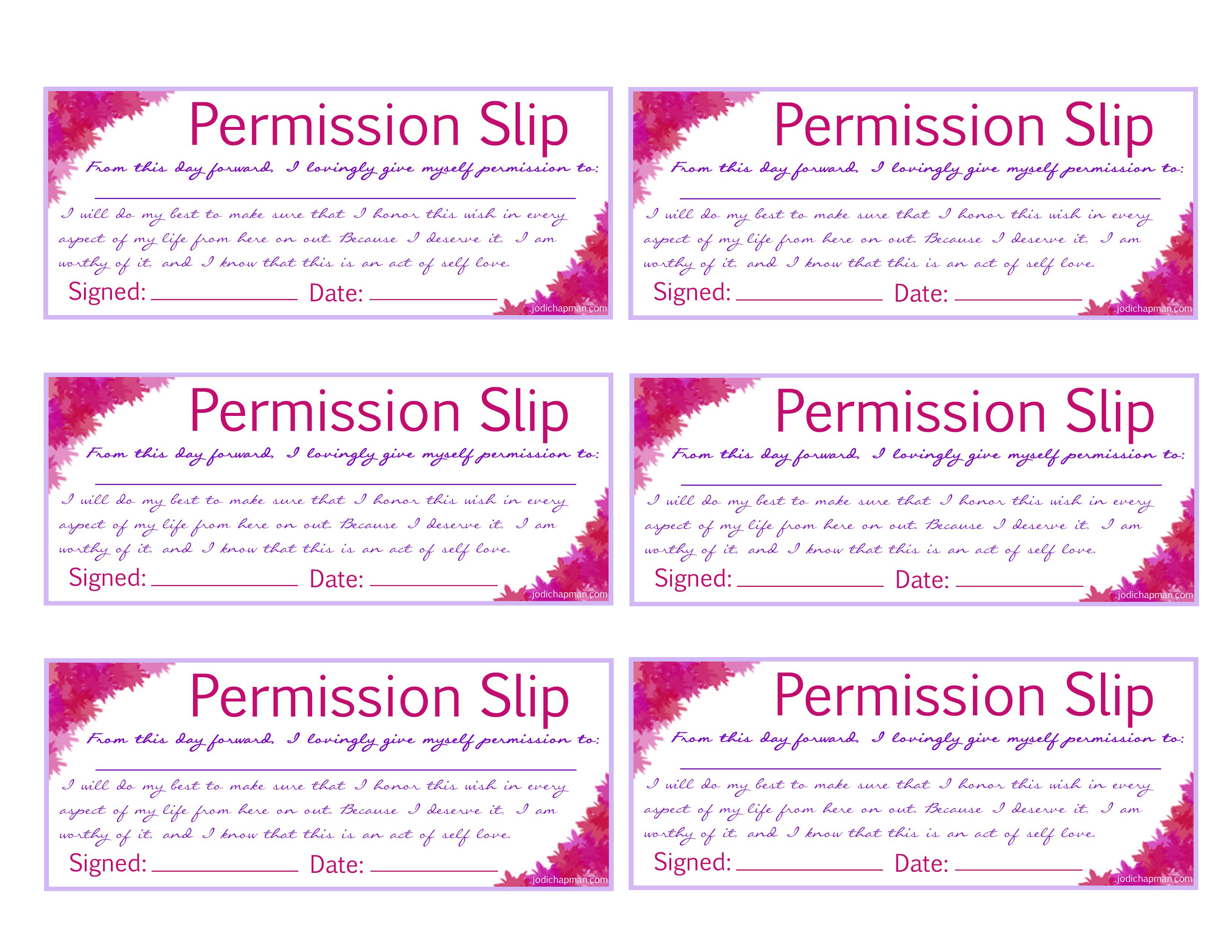 Permission Slip Template